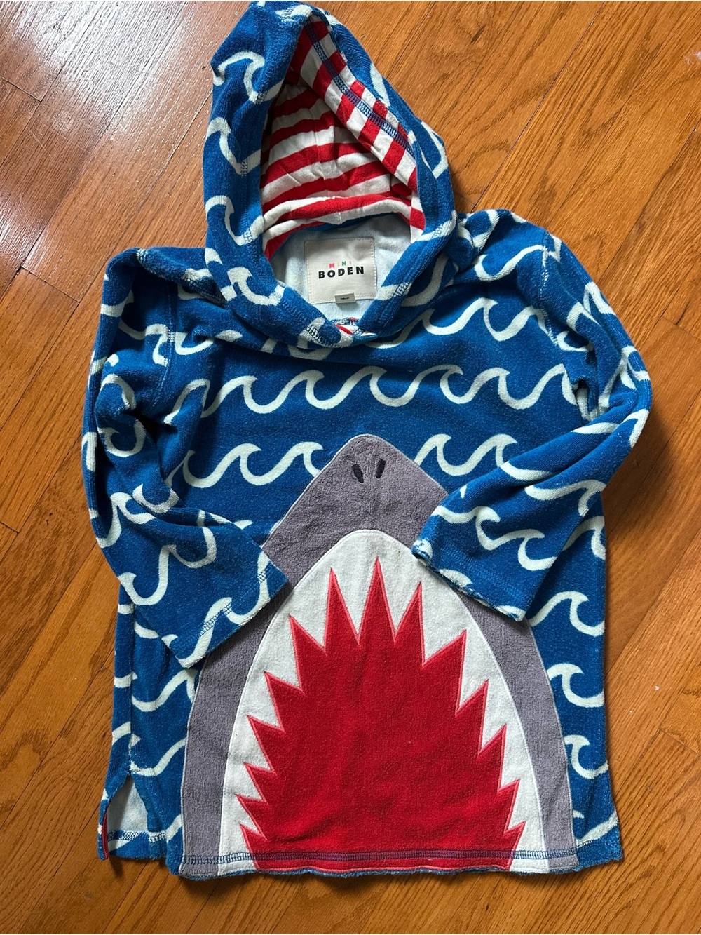 Boden Kids' Shark Hooded towel